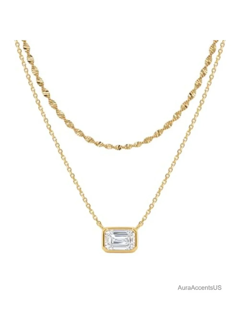 14K Gold Plated Layered Necklace Set Dainty Pendant Choker Women Jewelry